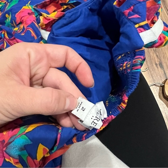 J.Crew Square Neck Midi Dress Blue Tropical Floral Resort - Picture 11 of 11